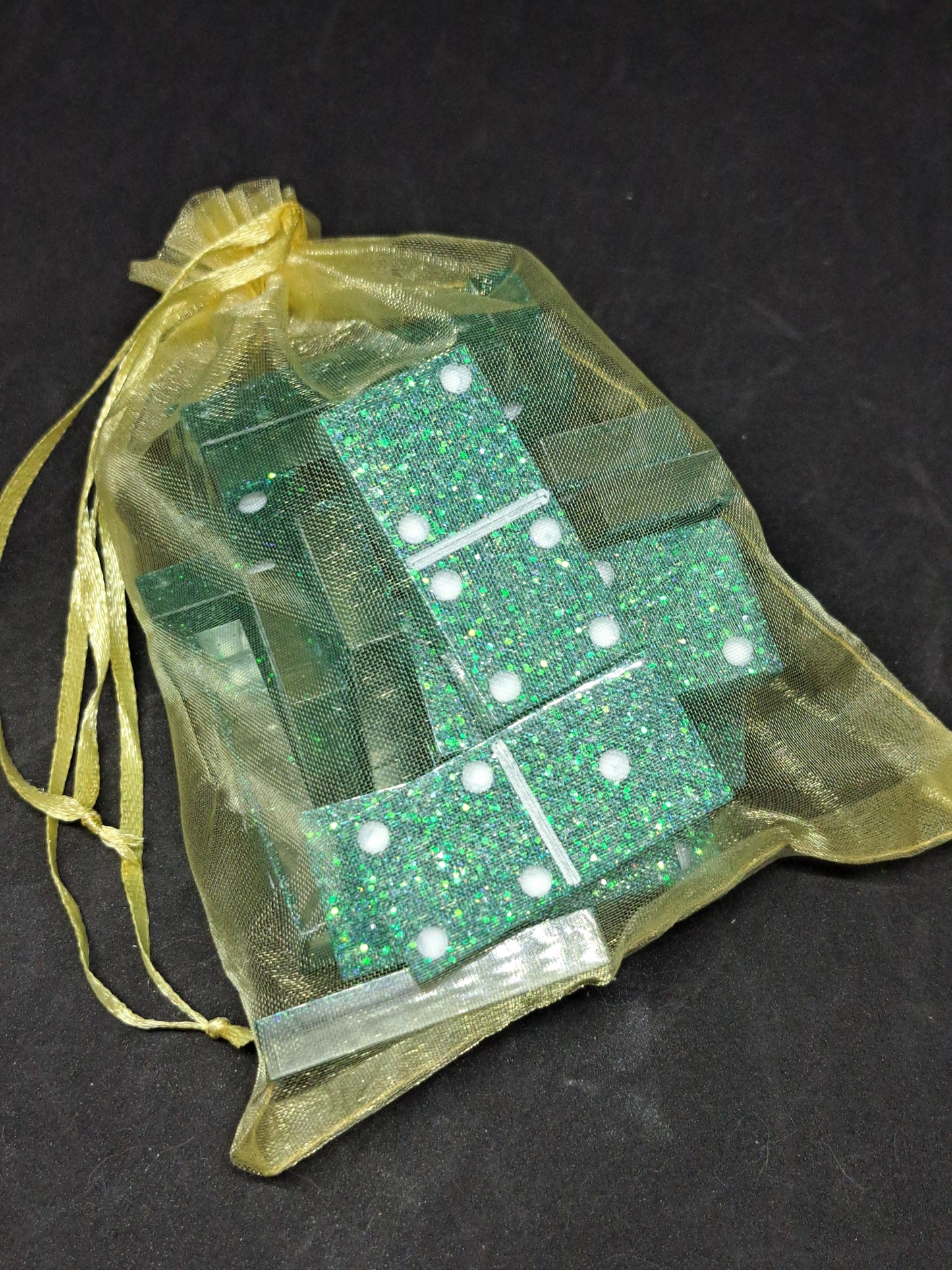 Dominos Turquoise / Paillettes