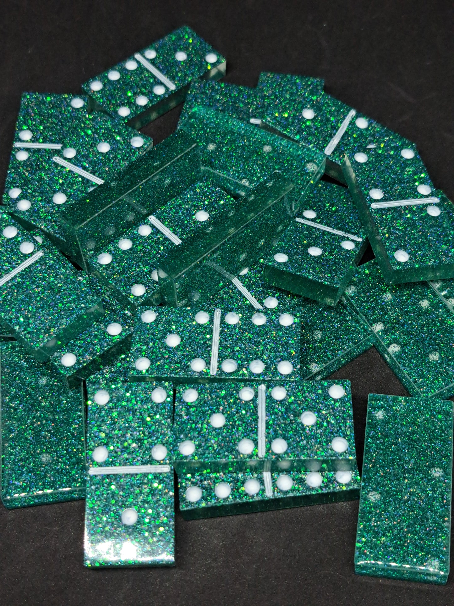 Dominos Turquoise / Paillettes