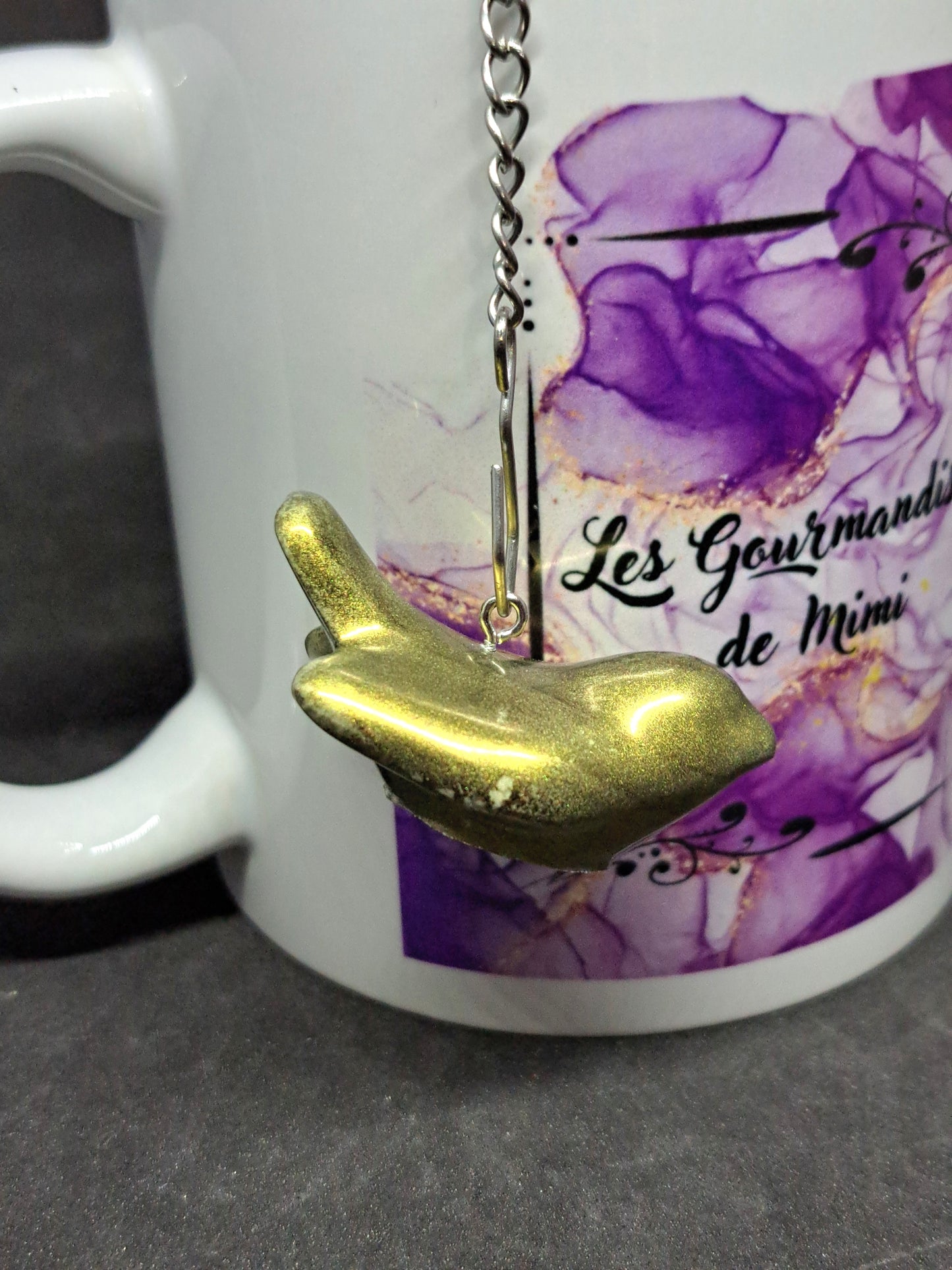 Boule à Thé Oiseau N°2 Doré