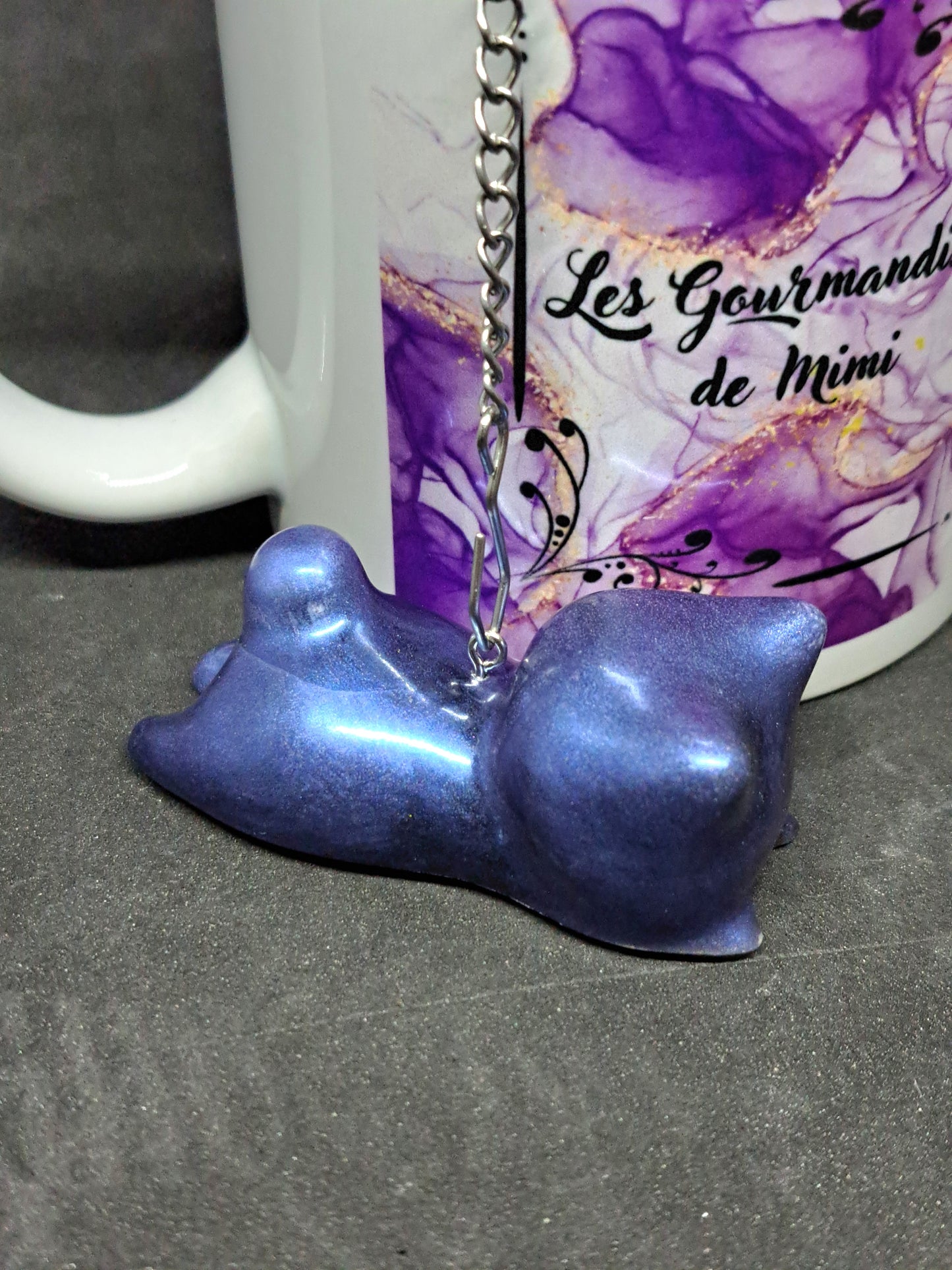 Boule à Thé Chat N°1 Bleu