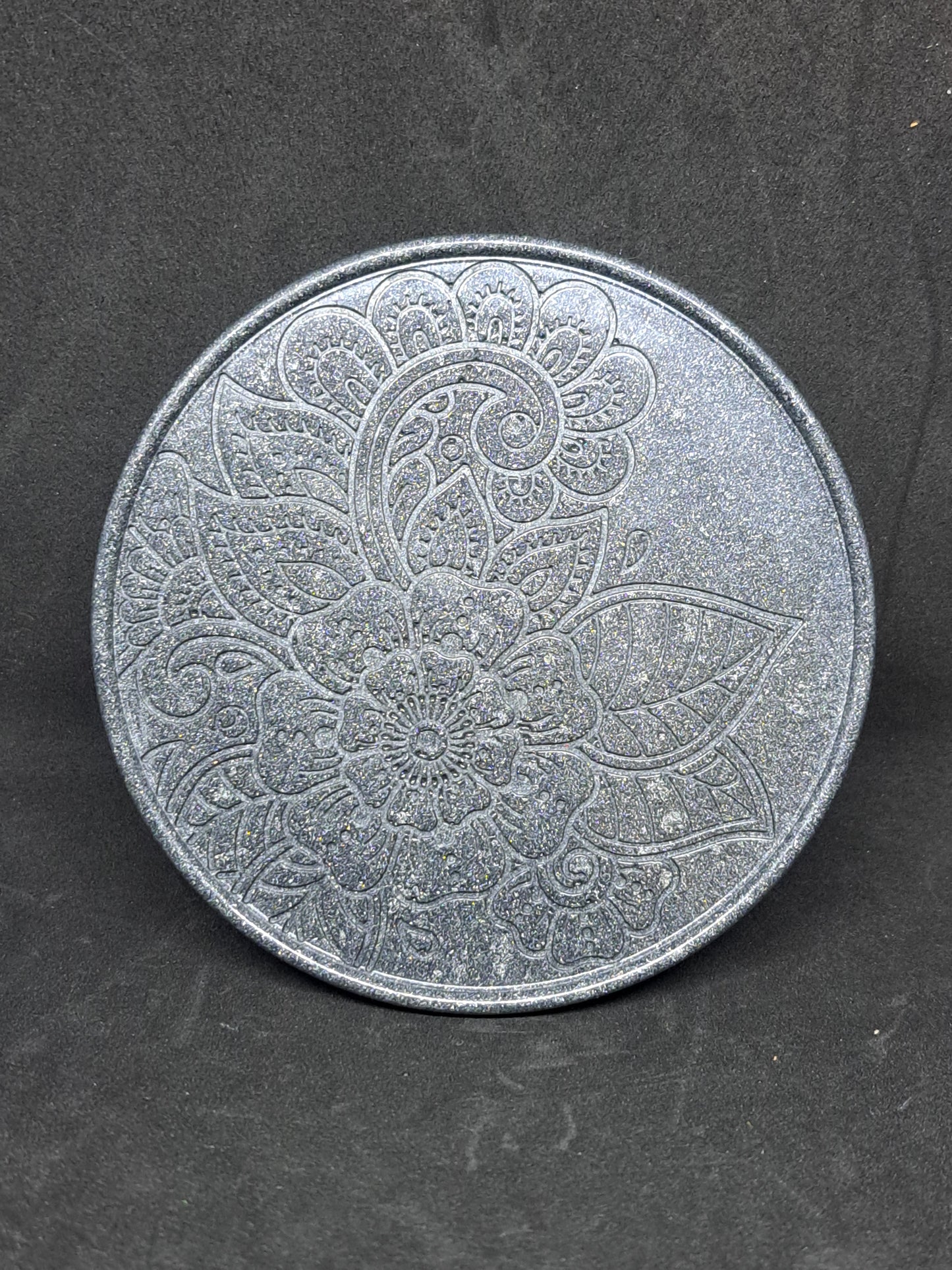 Porte-savon Rond Imprimé/Argent