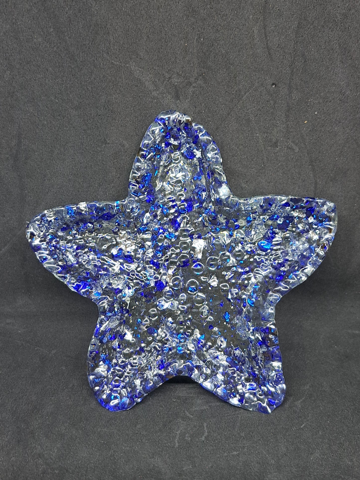 Porte-savon Etoile de Mer Feuilles Bleu/Argent