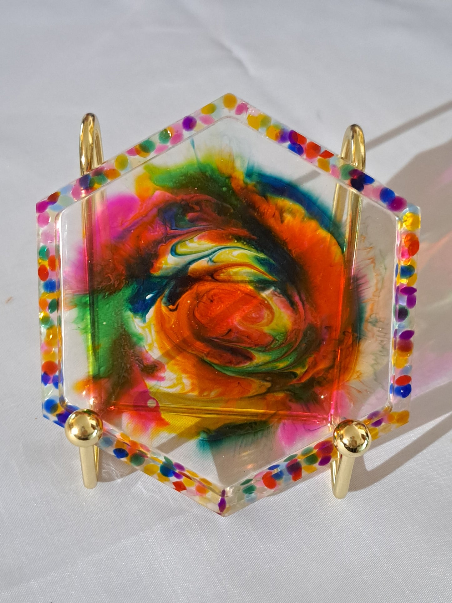 Porte-savon hexagone Multicolore