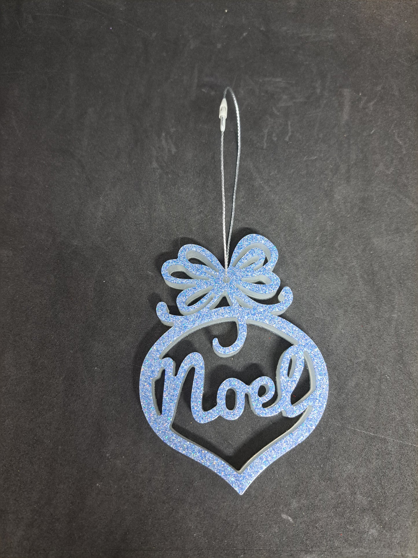 Suspension Noël Blanc/Paillettes bleu