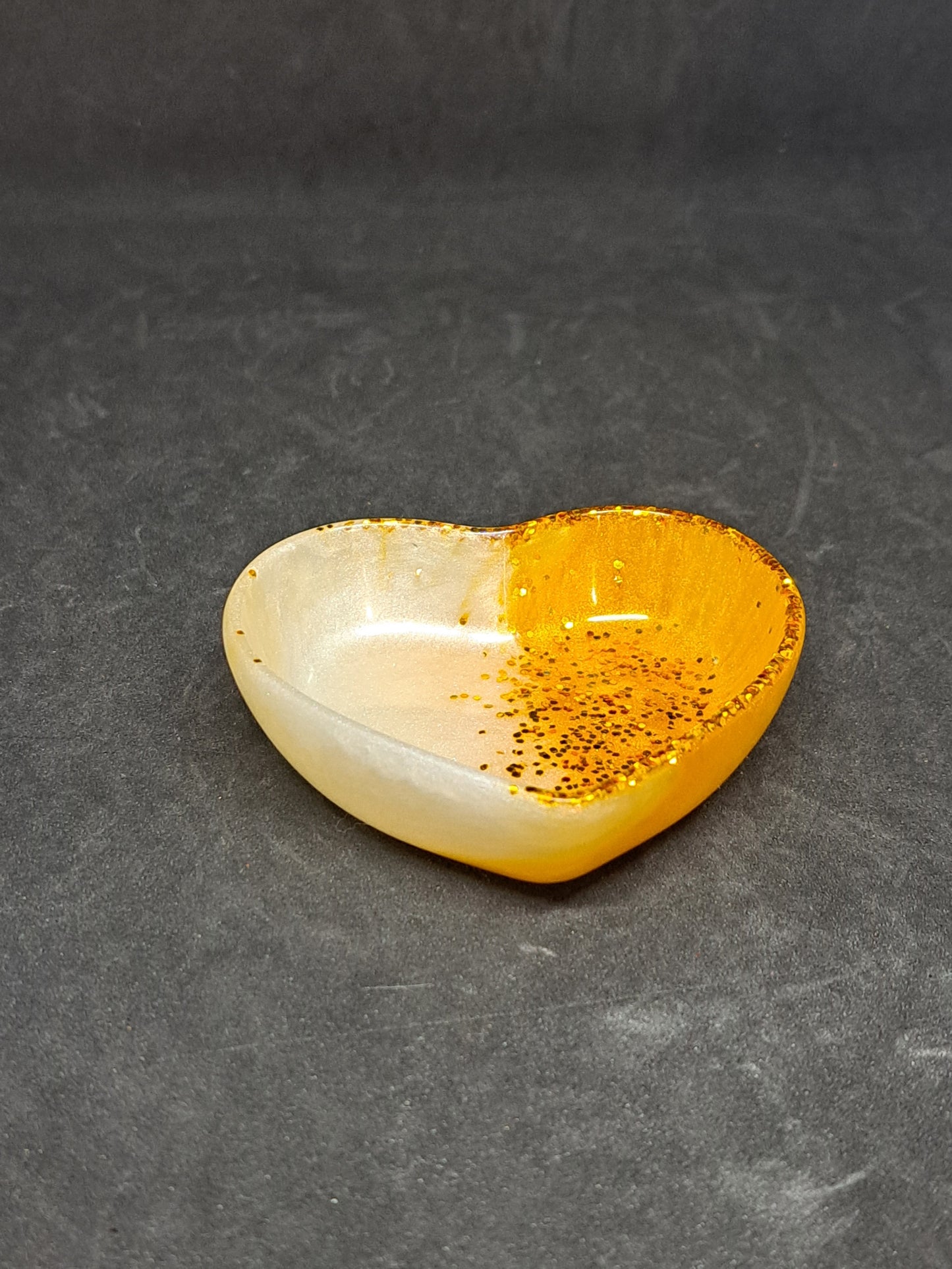 Porte-savon petit cœur Blanc/Or/Paillettes Or