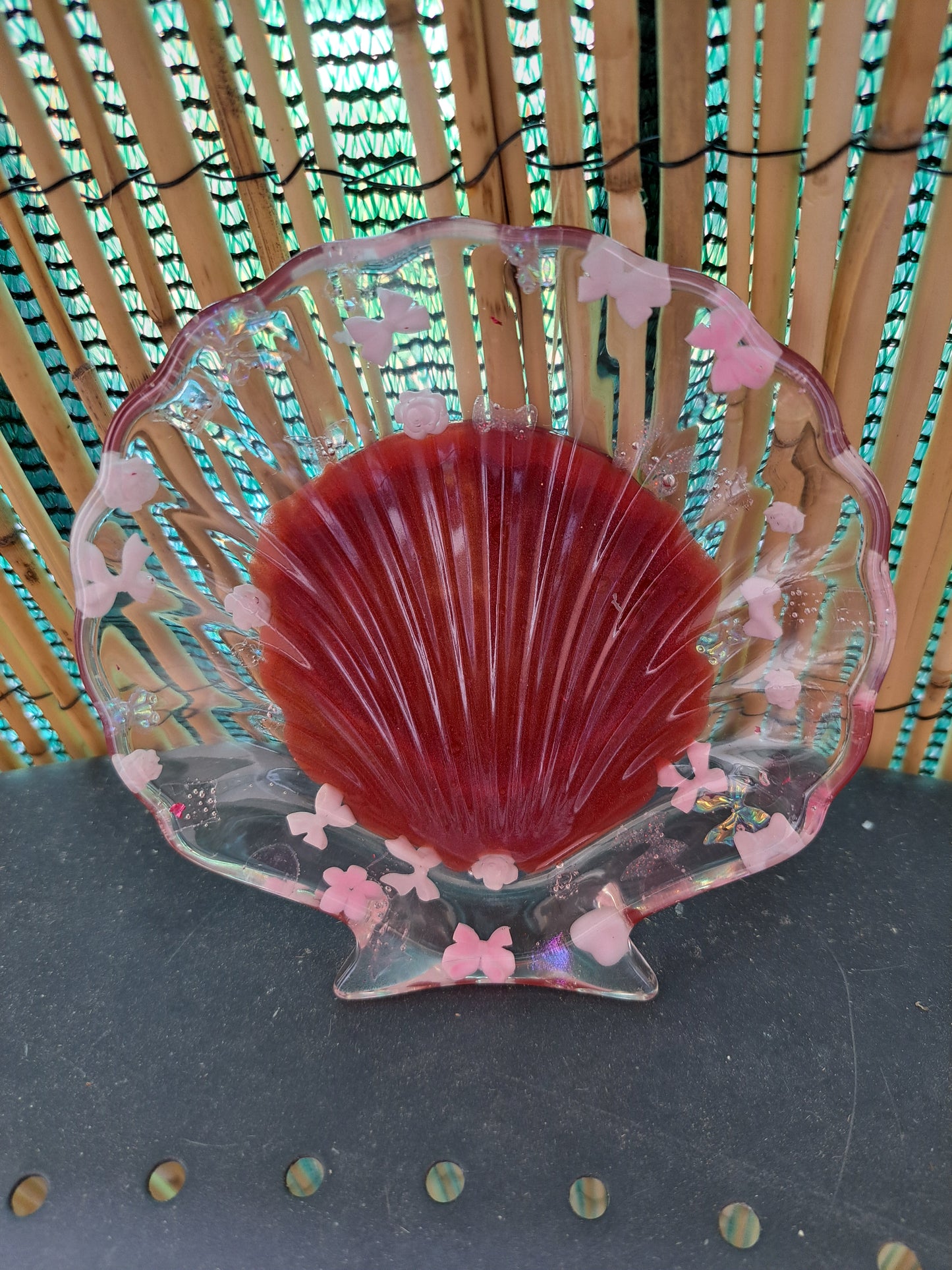 Porte-savon coquillage transparent/marron