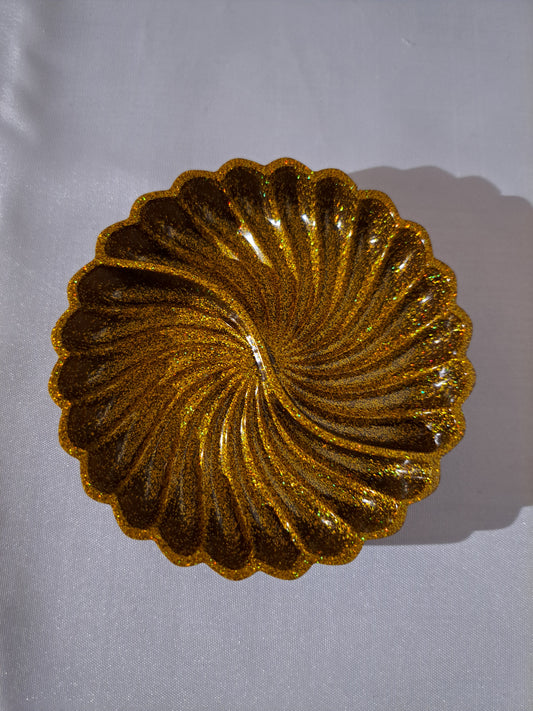 Porte-savon Rond Séparation/Marron/Paillettes Or