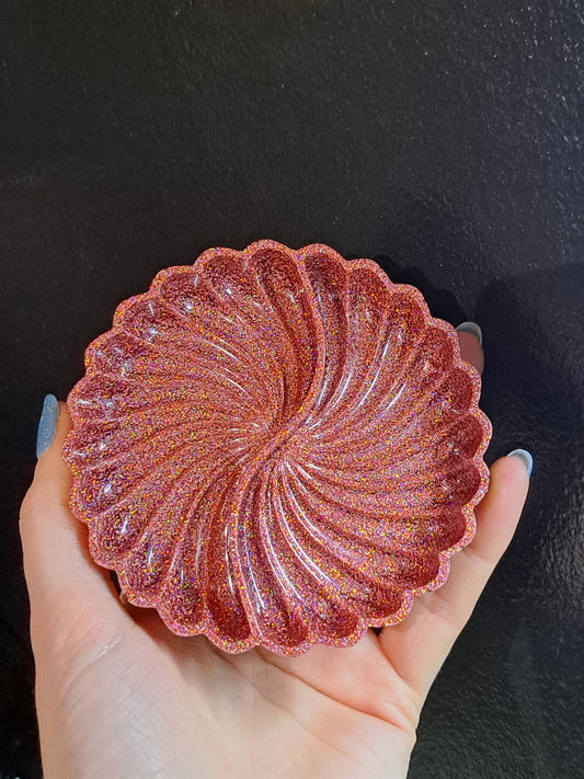 Porte-savon Rond Séparation/Bordeau/Paillettes Rose