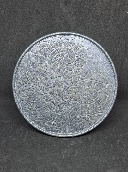 Porte-savon Rond Imprimé/Argent