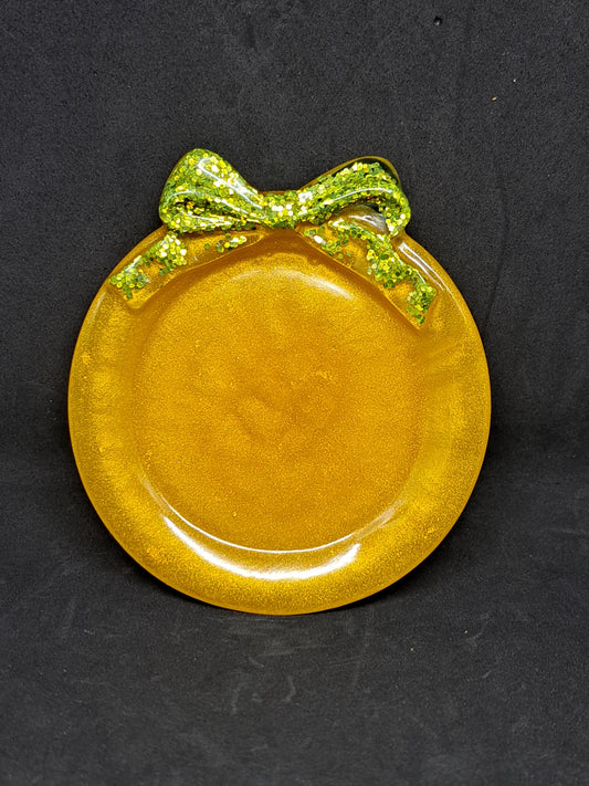 Porte-savon Rond Nœud/Doré/Paillettes Or