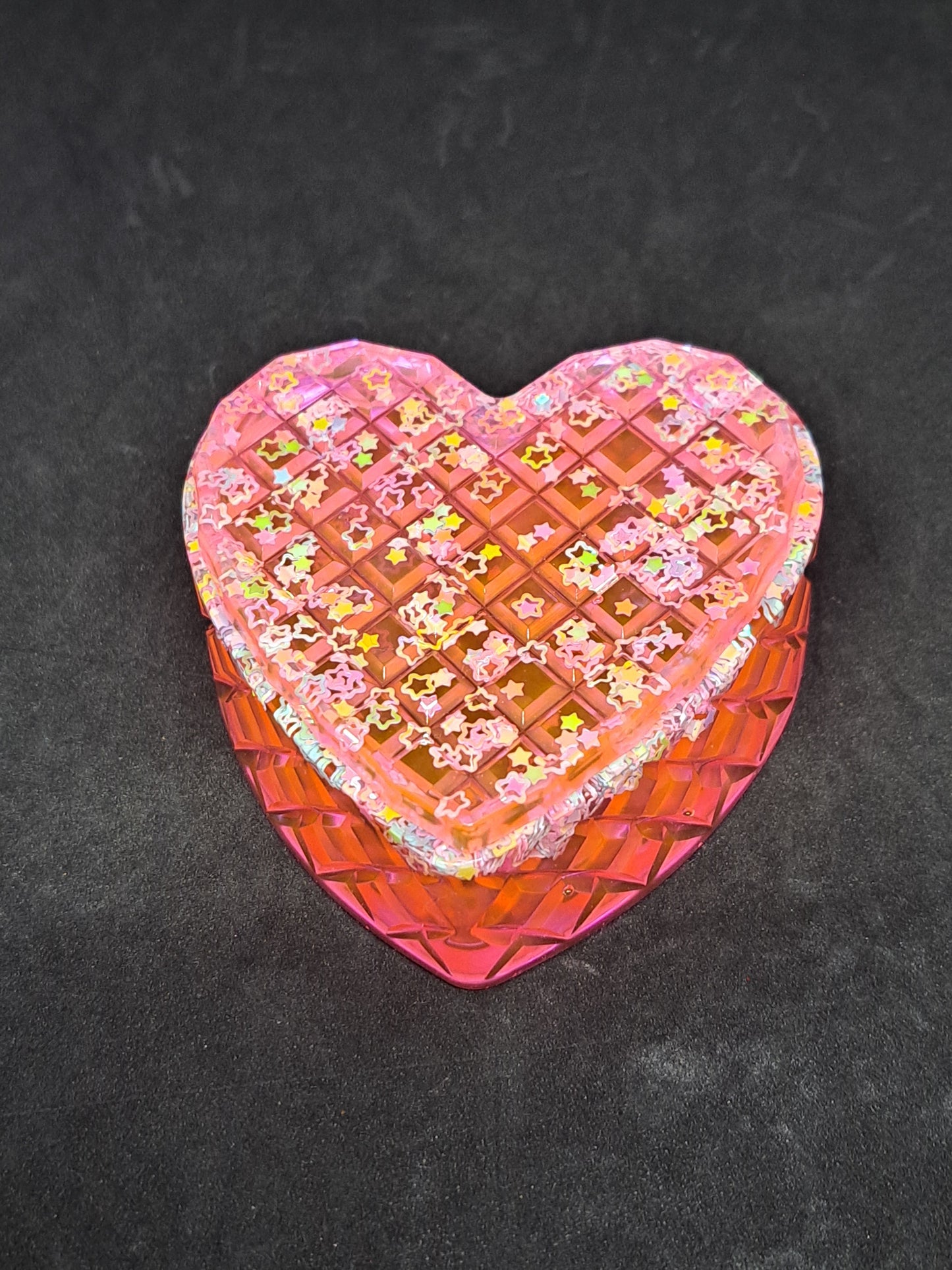 Boîte cœur Rose / Motifs Etoiles