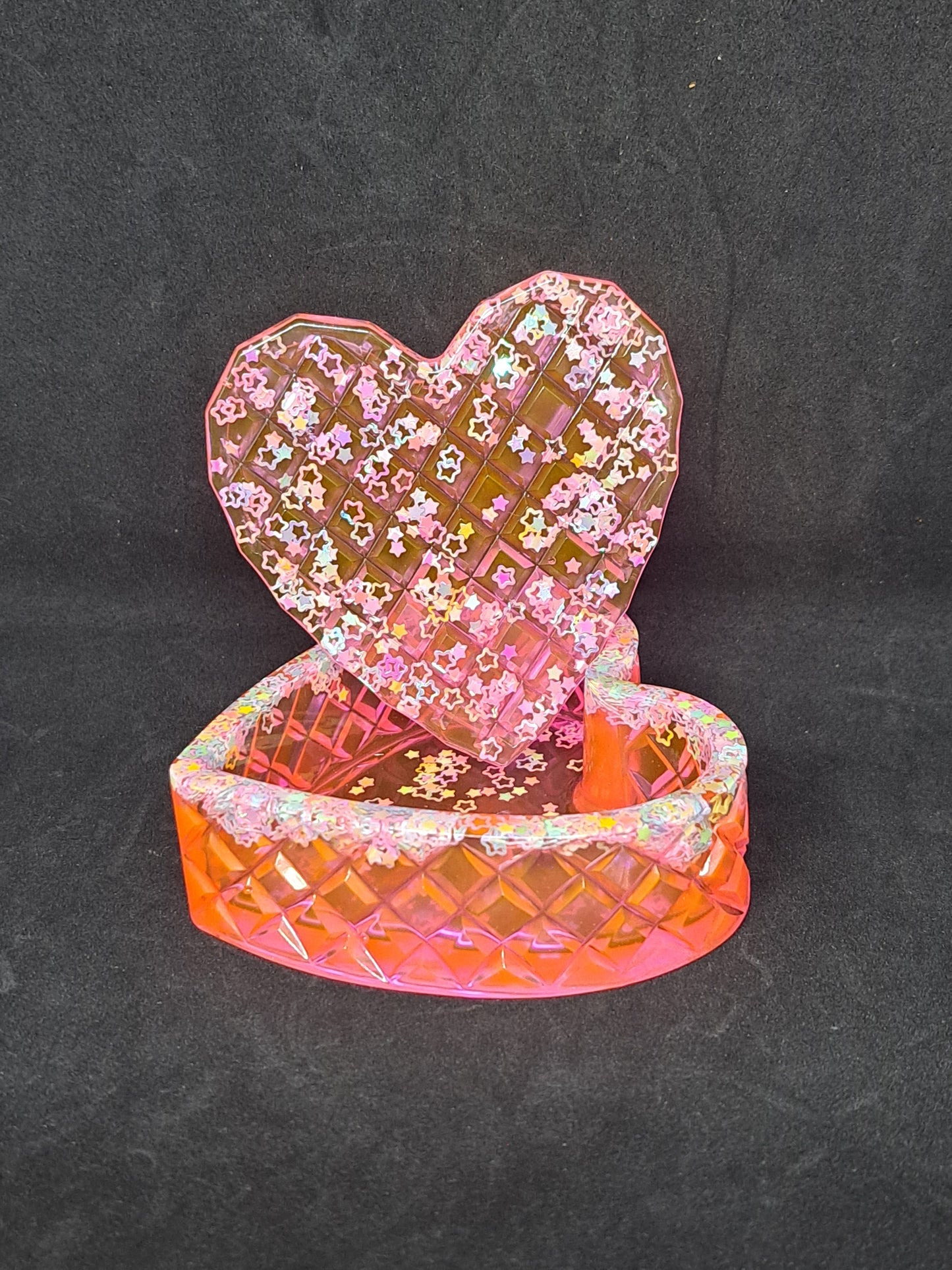 Boîte cœur Rose / Motifs Etoiles