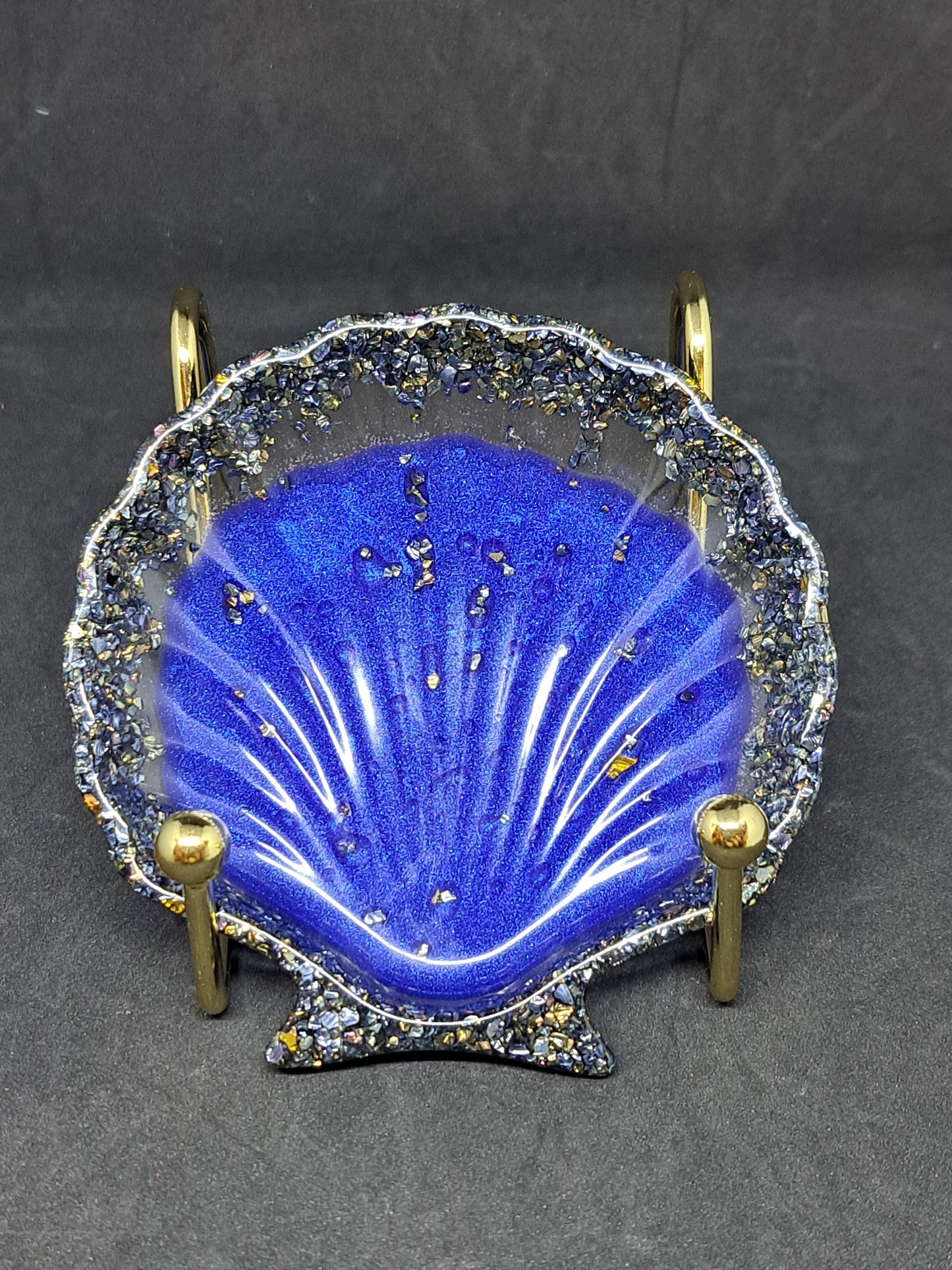 Porte-savon coquillage Bleu/Gris