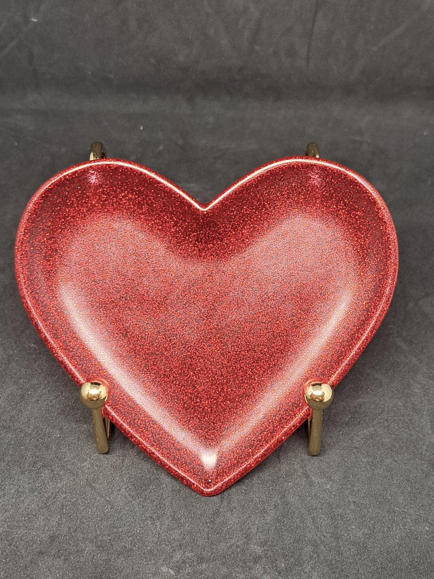 Porte-savon grand cœur Rouge/Paillettes Rouge