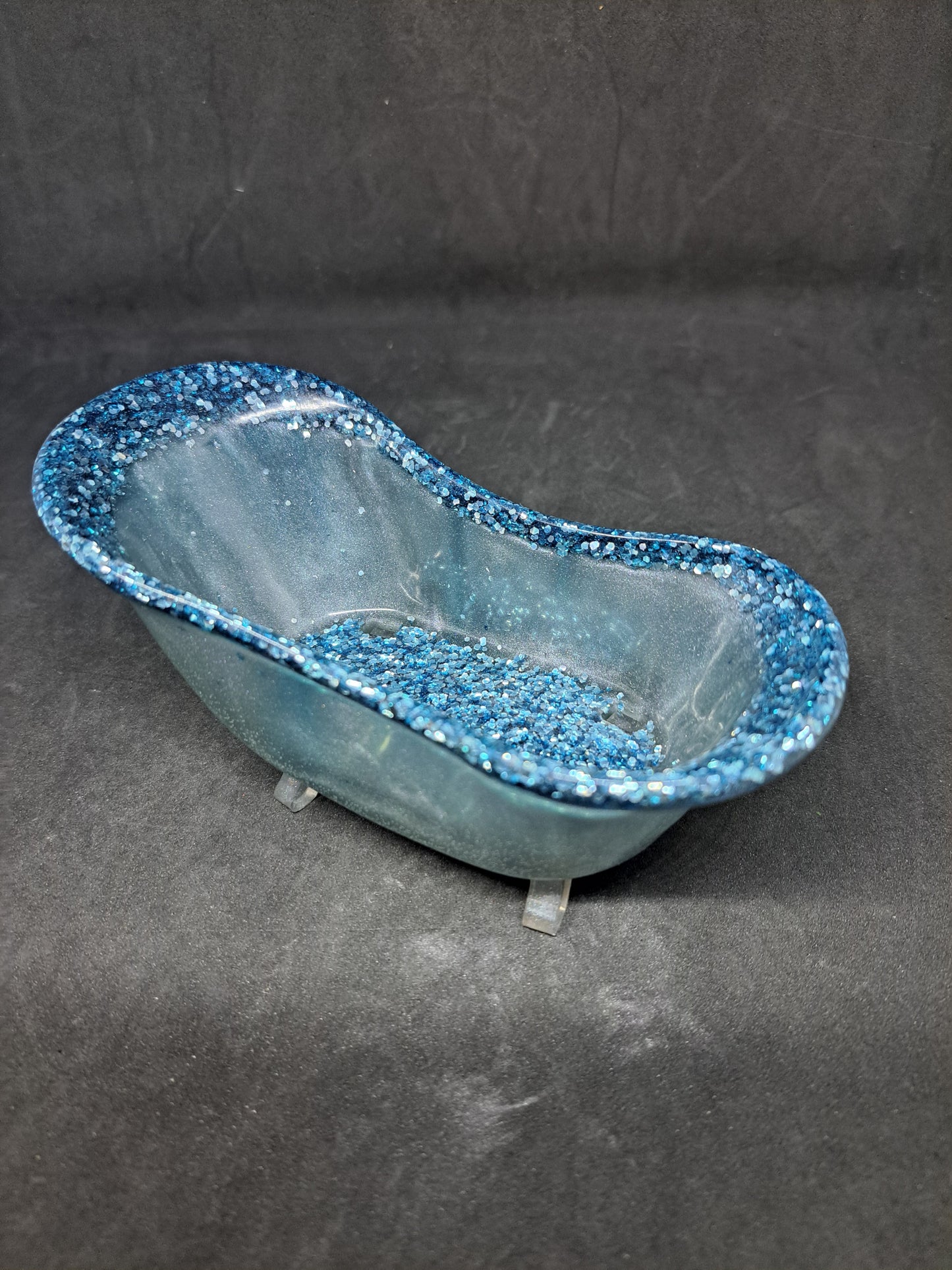 Porte-savon baignoire Bleu/Paillettes Bleu