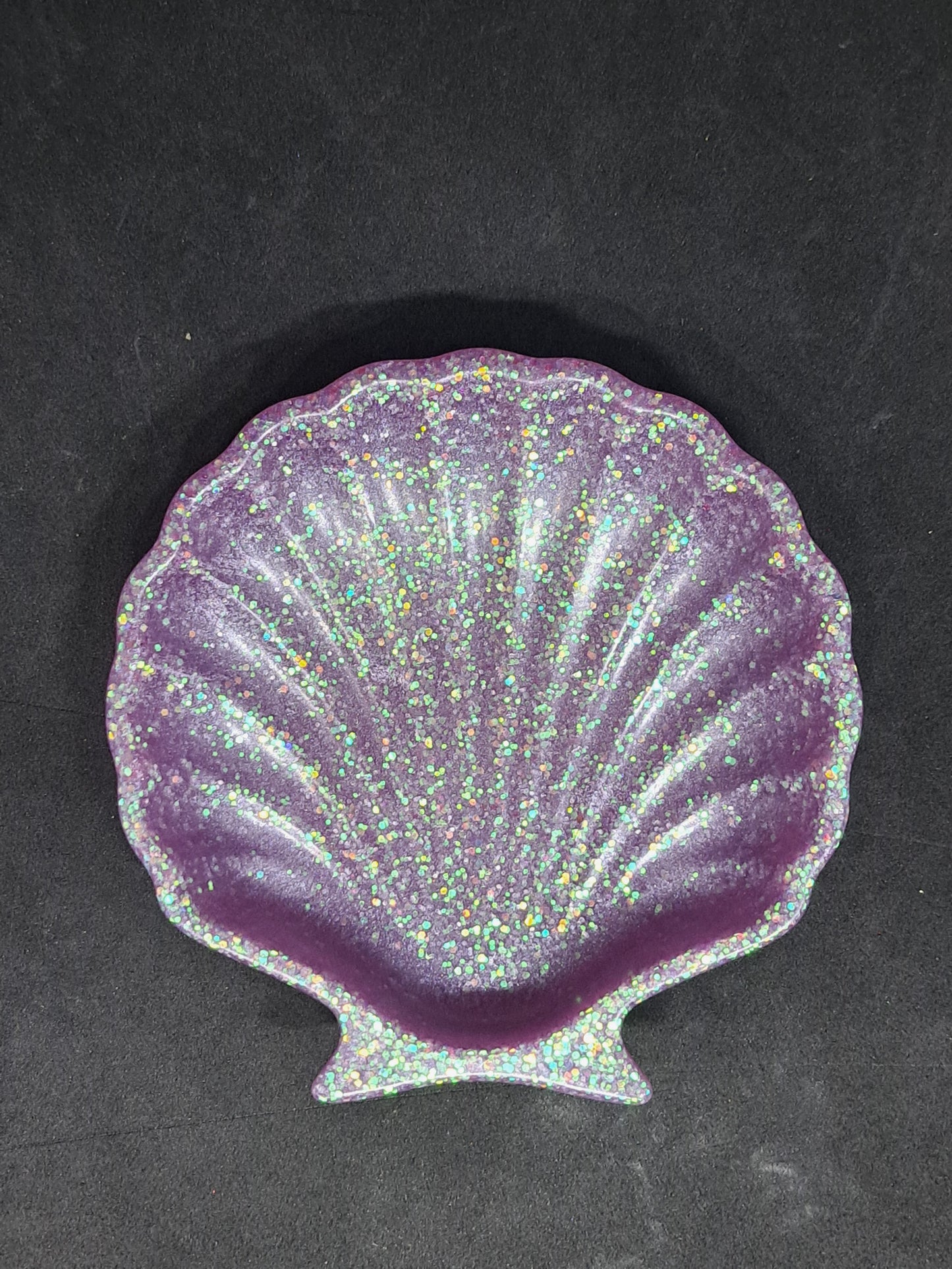 Porte-savon coquillage Mauve/Paillettes Holographique