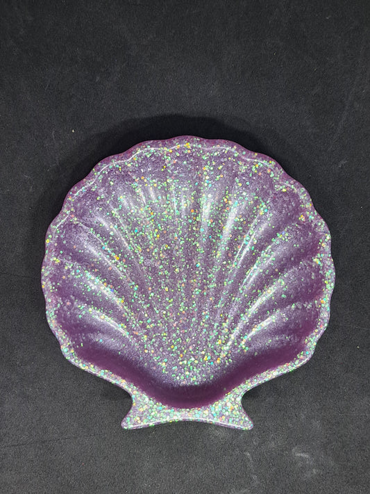 Porte-savon coquillage Mauve/Paillettes Holographique
