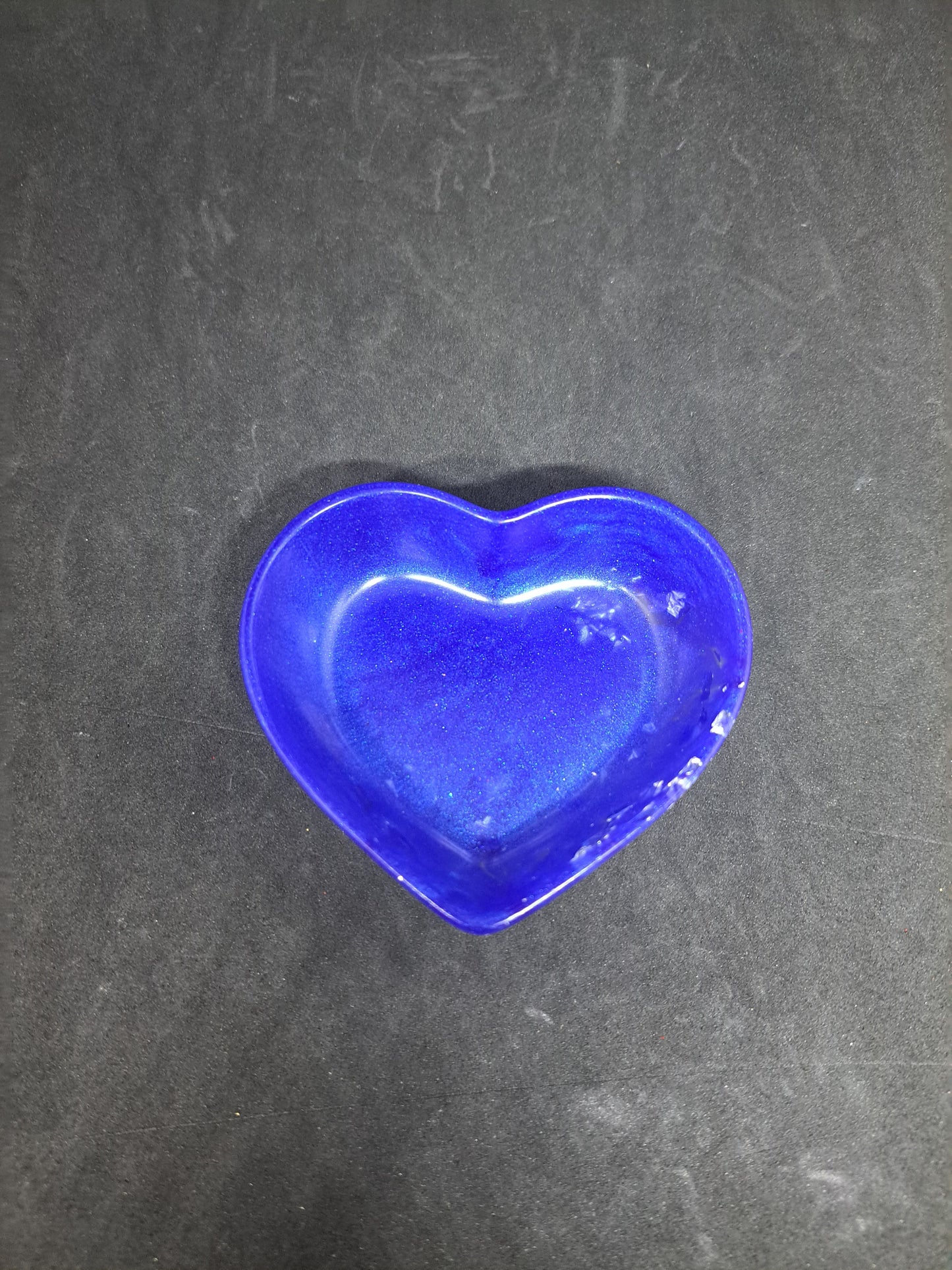 Porte-savon petit cœur Bleu/Feuilles Argent