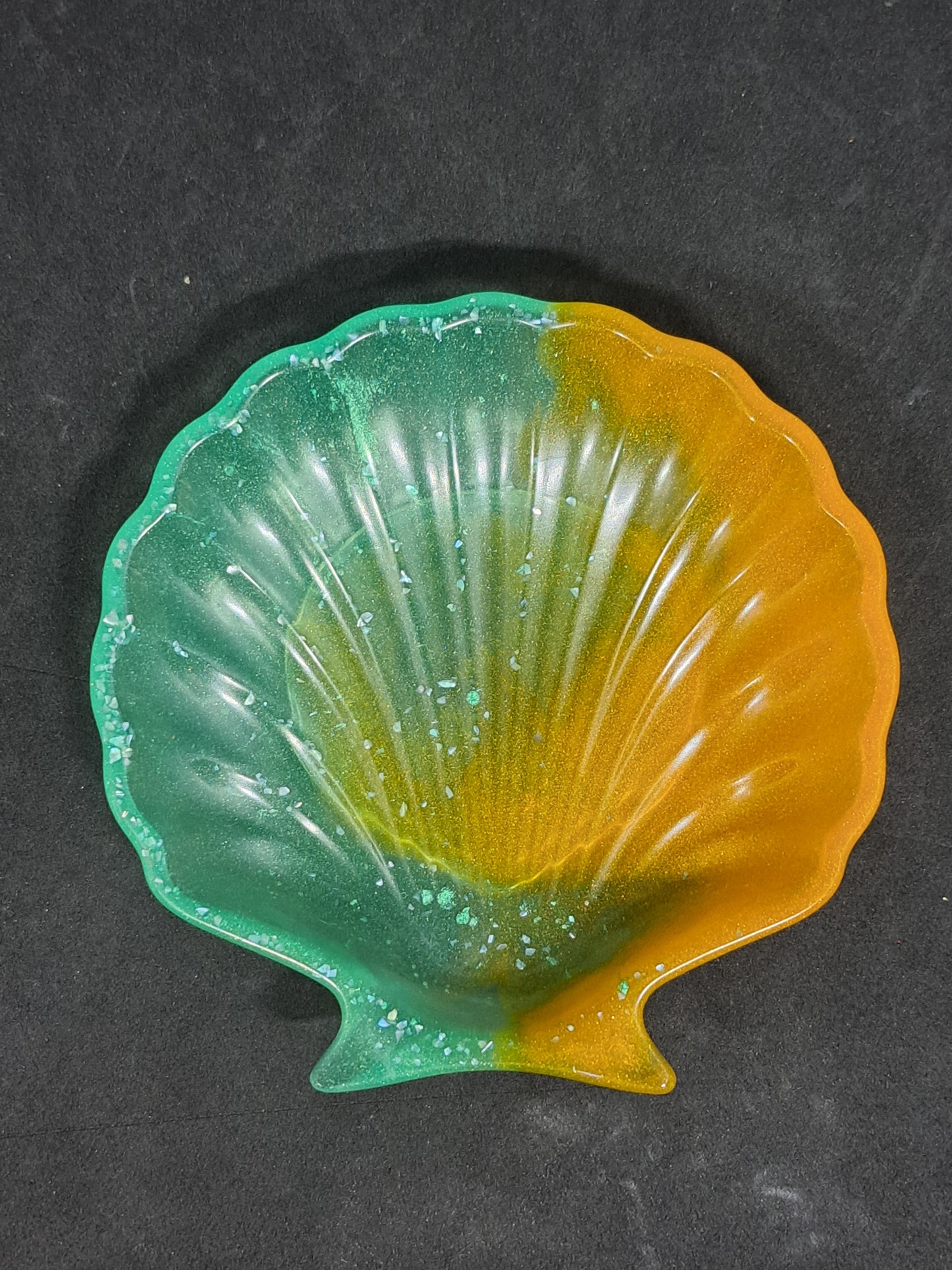 Porte-savon coquillage Orange/Vert/Pierres