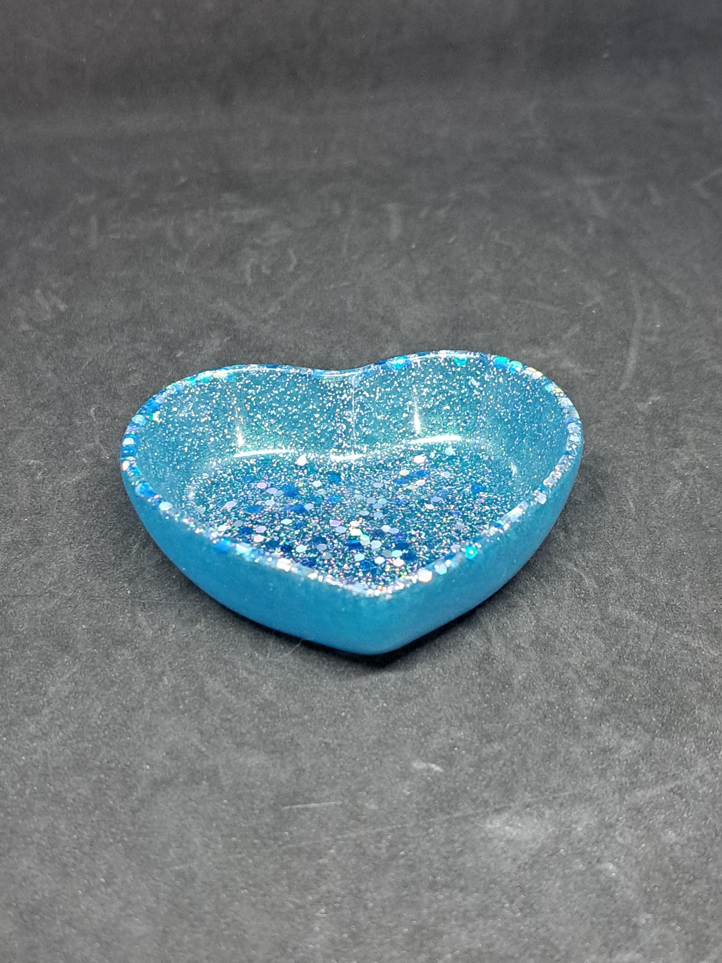 Porte-savon petit cœur Bleu clair/Paillettes holographique