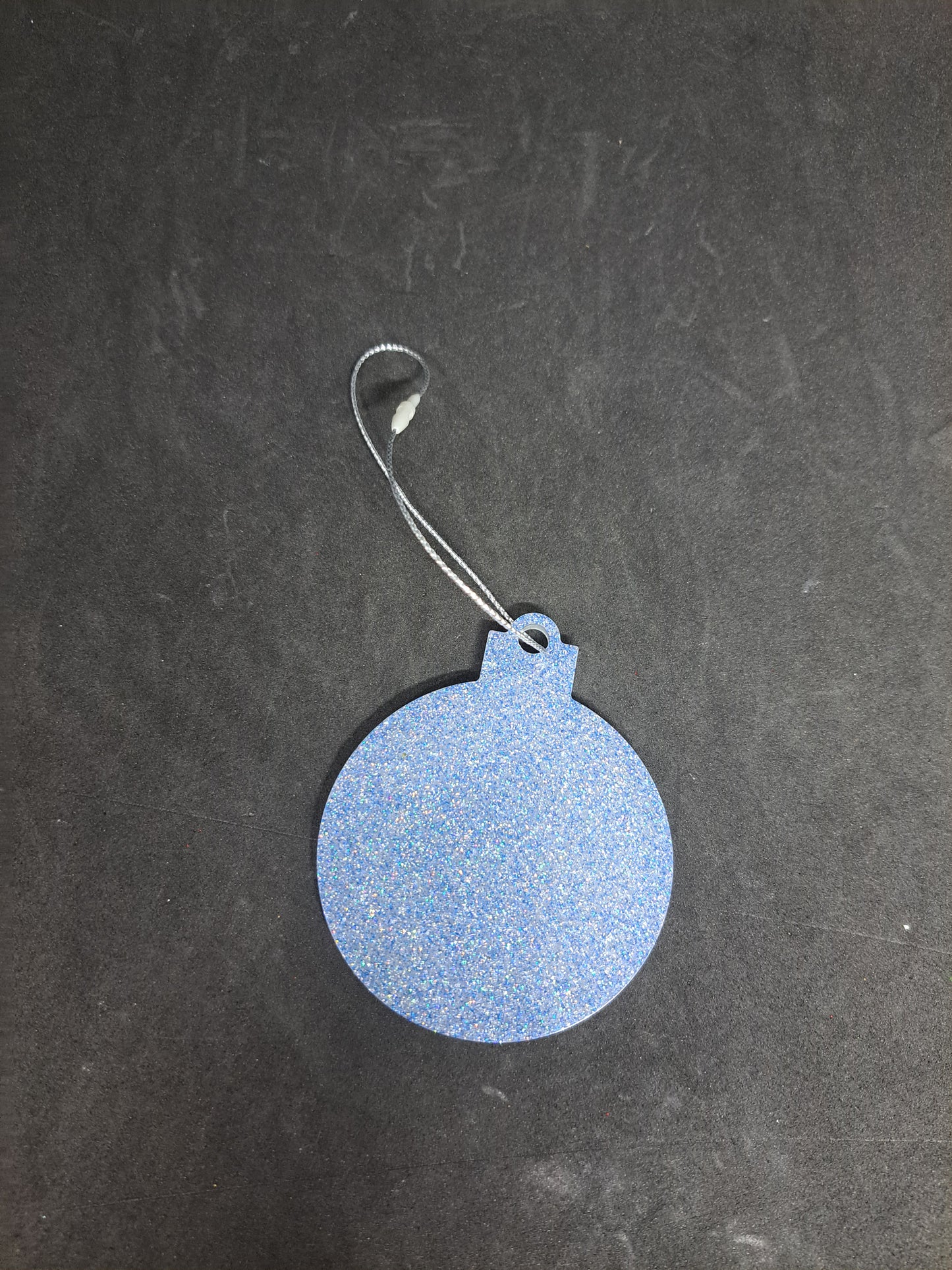 Suspension Boule de Noël Blanc/Paillettes Bleu