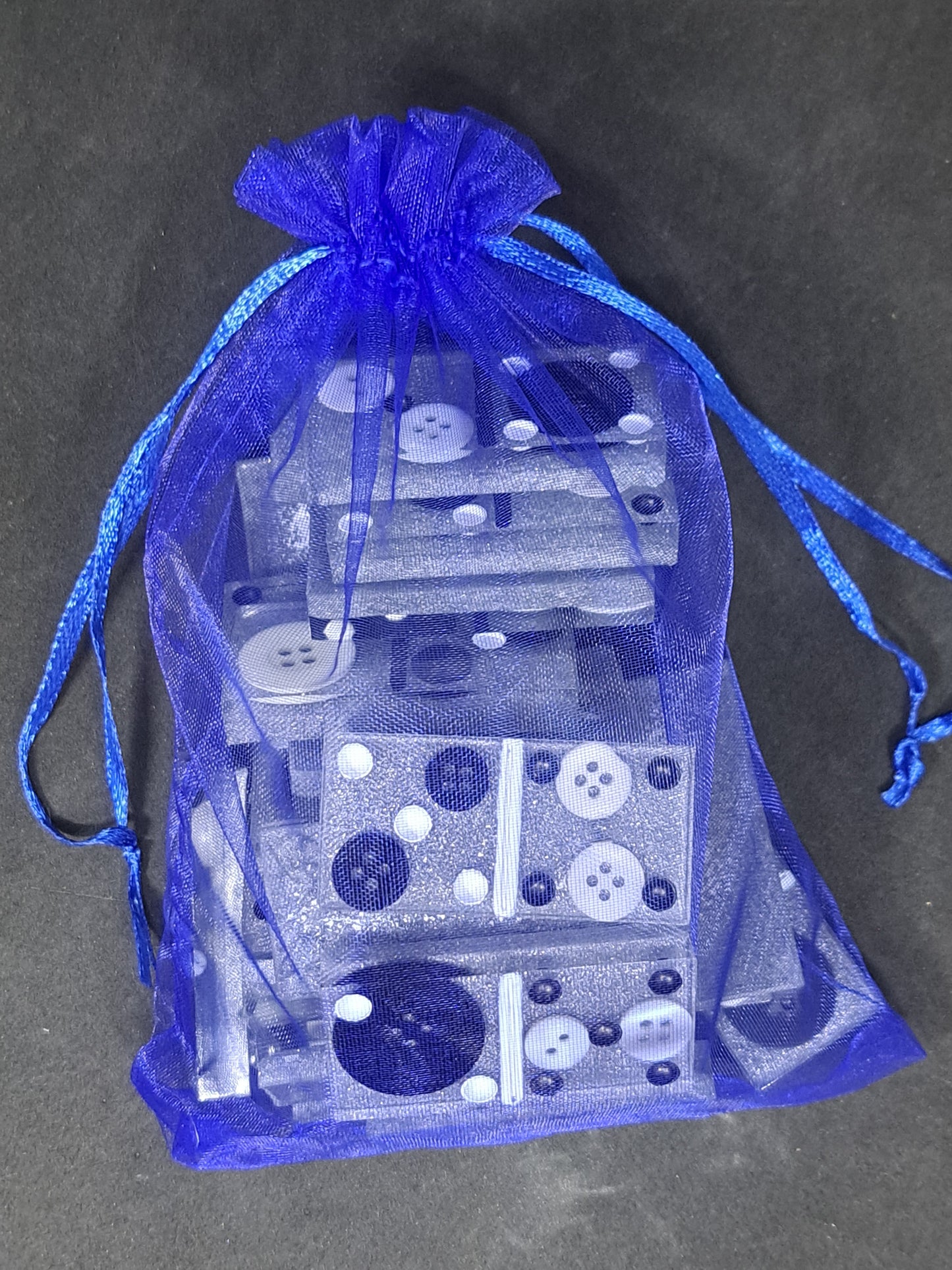 Dominos Boutons / Argent, Noir et Blanc