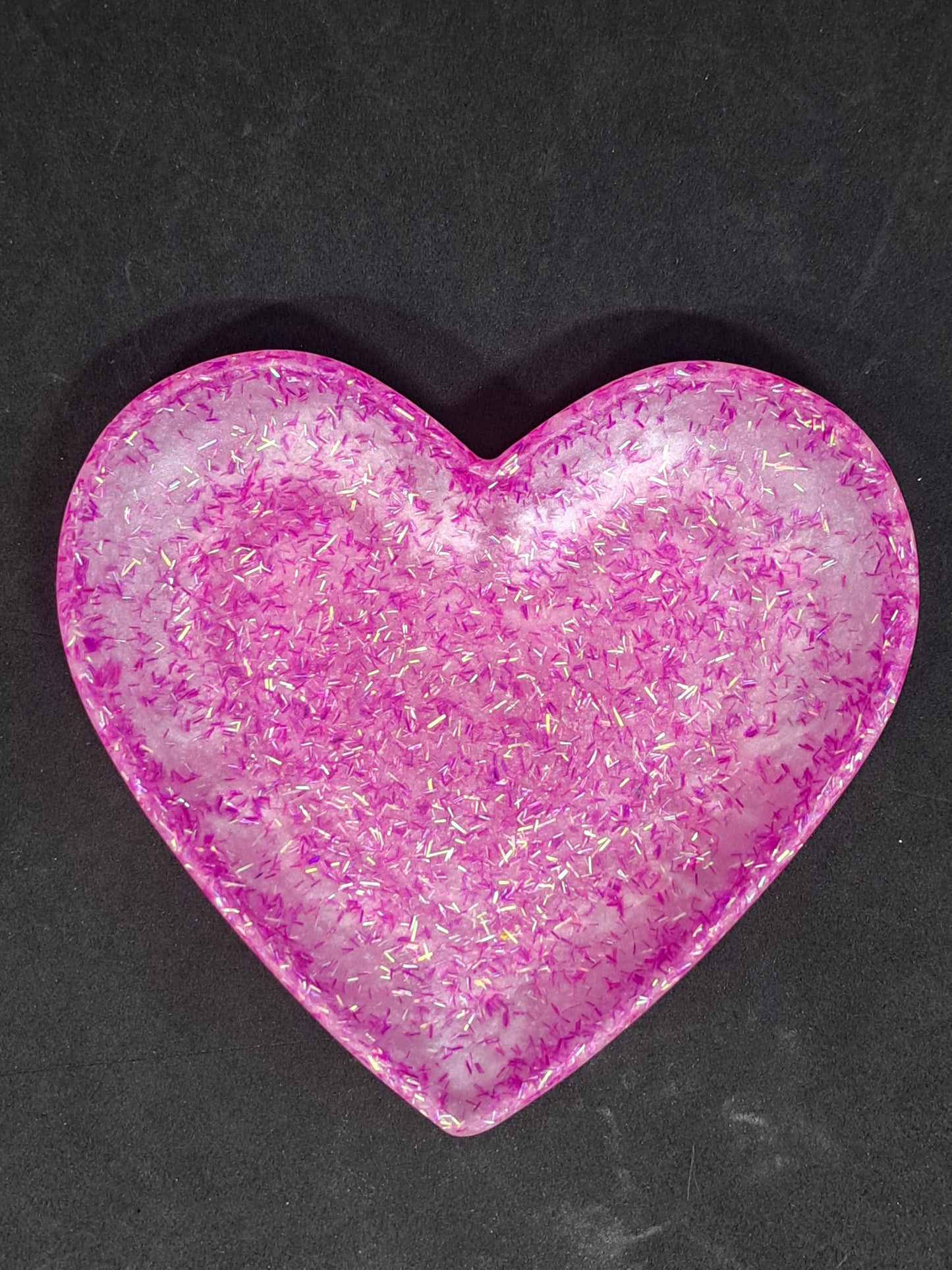 Porte-savon grand cœur Blanc/Vermicelles Rose